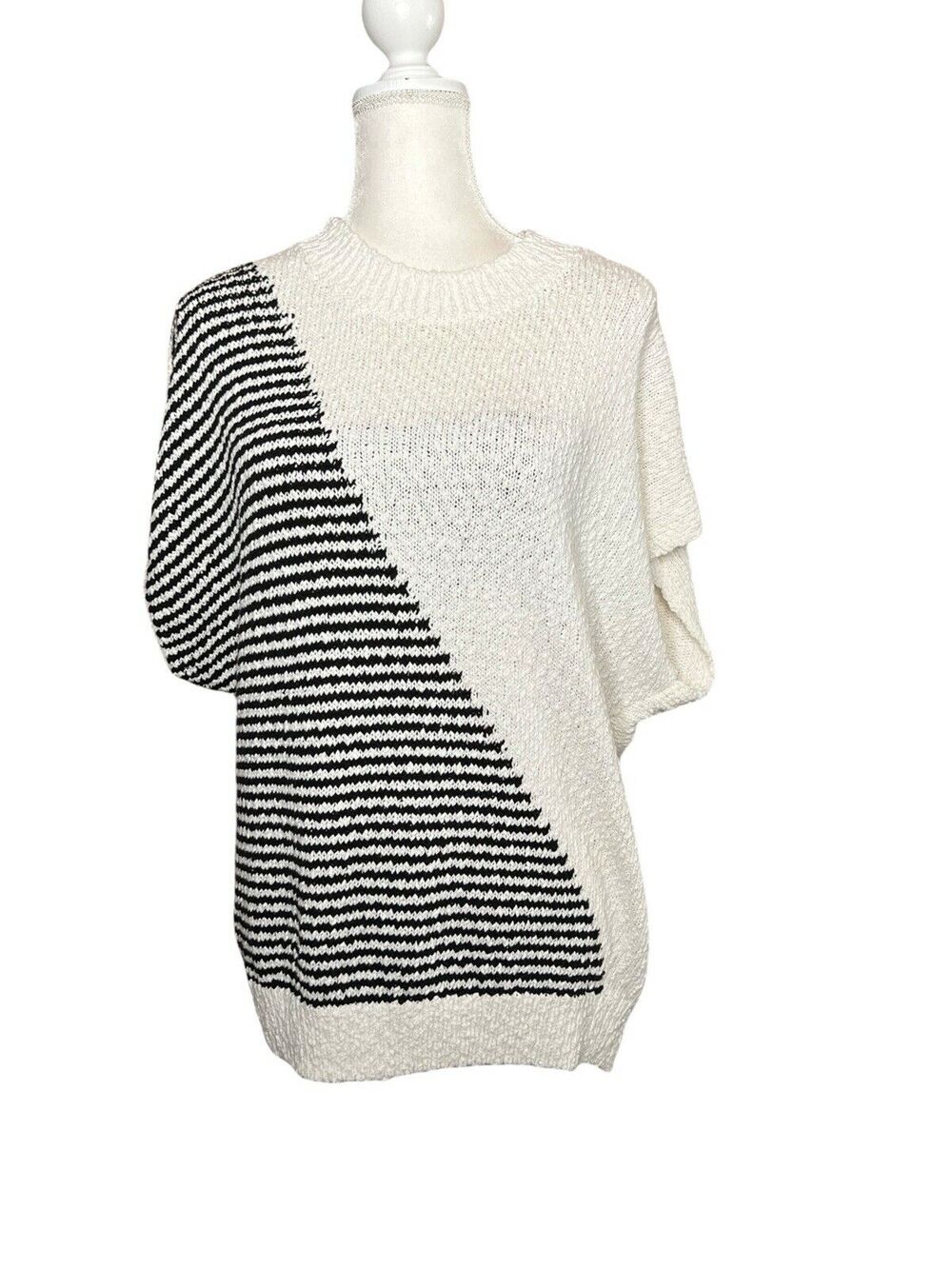 Callahan knitwear womens sz xl sweater ivory crew neck knit cotton - Picture 1 of 12